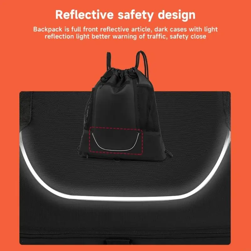 242F Backpack Backpack có thể gập lại túi thể thao Sackpack với túi lưới cầm tay đôi