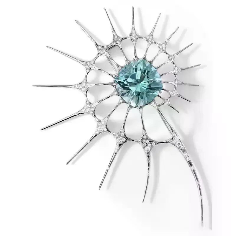 Luxury Exaggerated Irregular Rhinestone Brooch Spiky Punk Gothic Statement Pin for Sweater Scarf Decoration