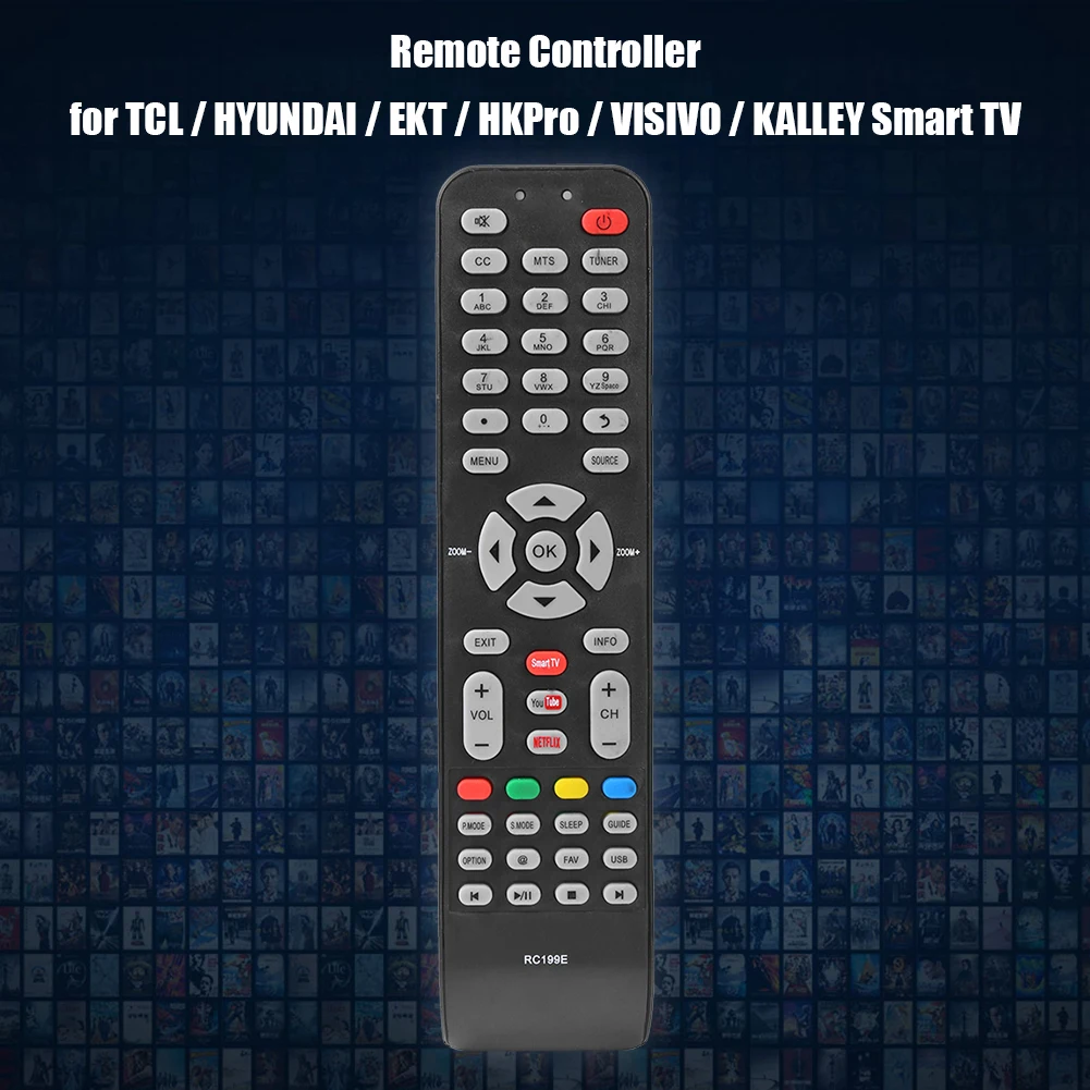 وحدة تحكم عن بعد للتلفاز الذكي العالمي لـ TCL/HYUNDAI/EKT/HKPro/VISIVO