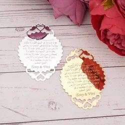 9.5*7cm Custom Baptism Invitation Card Personalized Acrylic Wedding ,Birthday Party Favors DIY Gifts Decoration