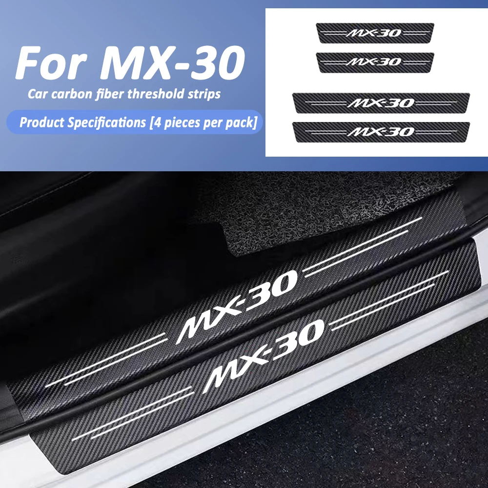 Car Door Sill Carbon Fiber Sticker Threshold Side Anti Scratch Tape Waterproof for Mazda MX-30 Car Accessories view 2