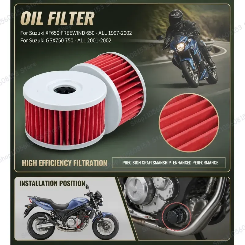 For Suzuki LS650 S40 DR500 DR650S DR650SE DR750 Engine Oil Filter Cartridge Replacement Parts Motorcycle Maintenance