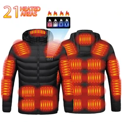 21 Giacche riscaldanti Giacca riscaldante USB Giacca riscaldata con cappuccio Gilet caldo da donna Escursionismo Campeggio Abbigliamento invernale da esterno Antivento