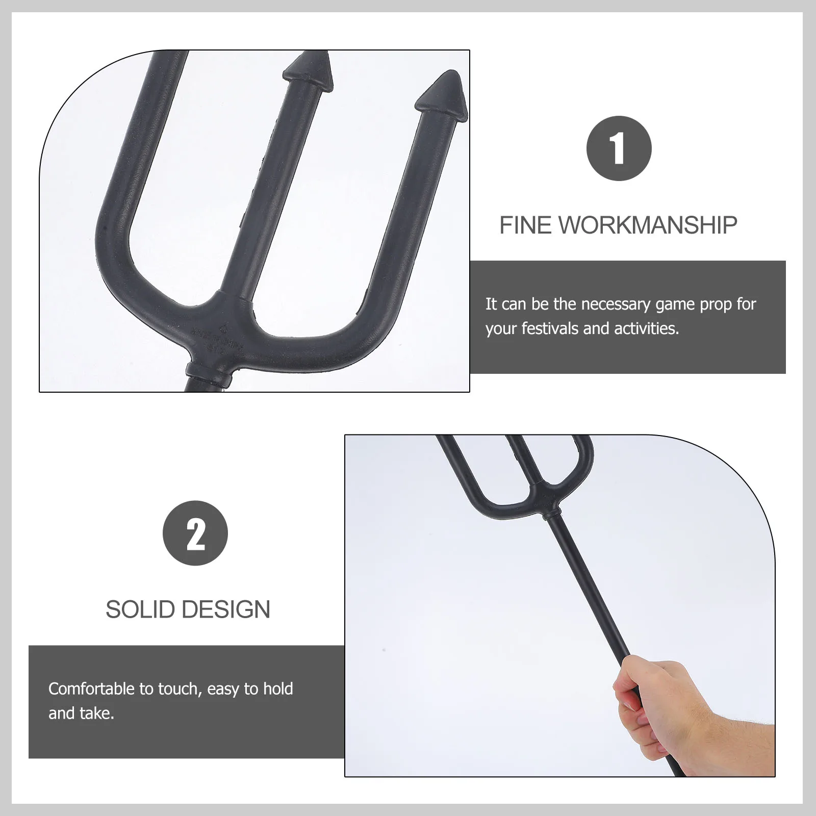 

Devil Fork Black Prop Halloween Decoration Demon Costume Accessories Cosplay Pitch Fork Festivals Activities Supplies
