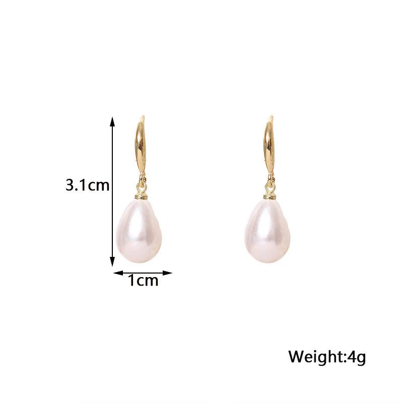 Water Drop Pearl Dangle Earrings Temperamental Women\'s Hook Earrings Irregular Slim Imitation Pearl Hanging Earrings brincos