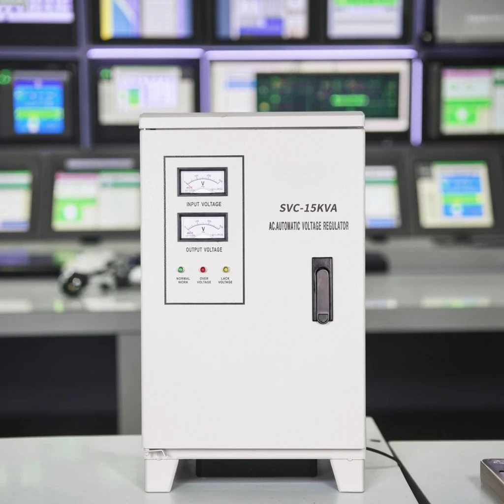 

Стабилизатор напряжения 15 кВА, однофазный, с индикатором, серводвигатель, для промышленного оборудования