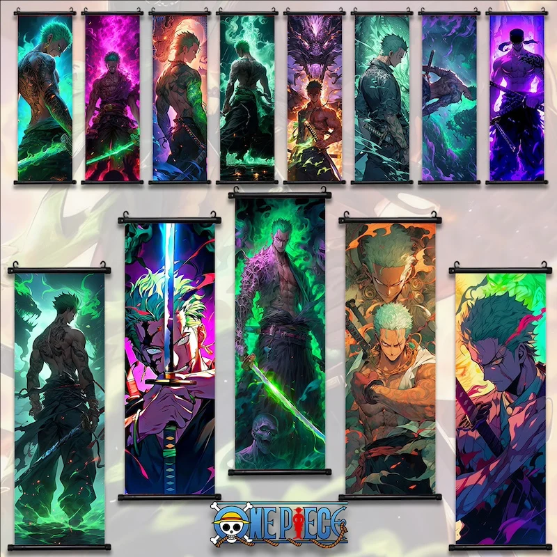 

Anime ONE PIECE Poster Roronoa Zoro Canvas Painting Art Print Kids Room Decoration Mural for Hanging Scrolls