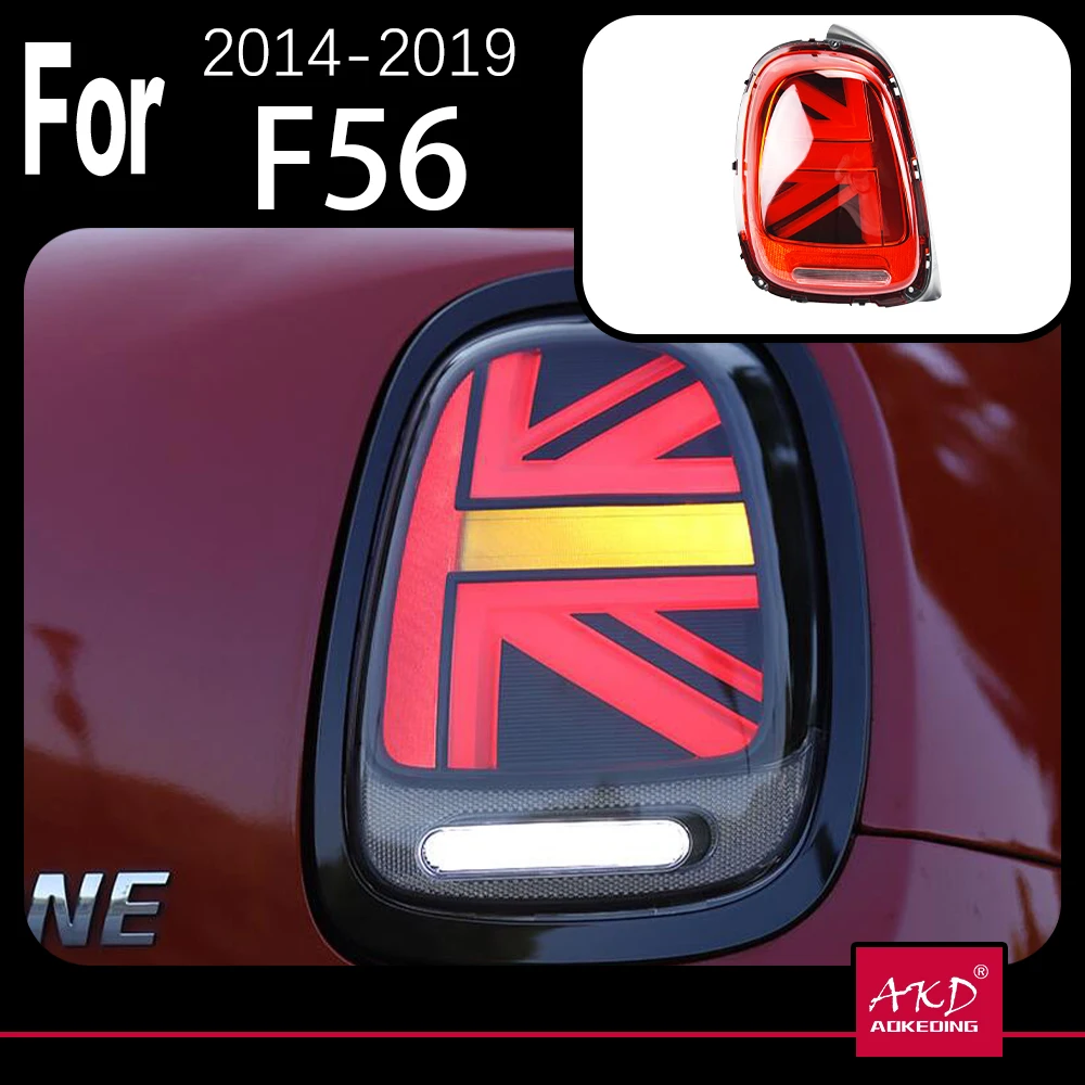 AKD Car Model for MINI COOPER LED Tail Light 2014-2019 F55 F56 F57 Dynamic Signal Tail Lamp DRL Brake Reverse auto Accessories