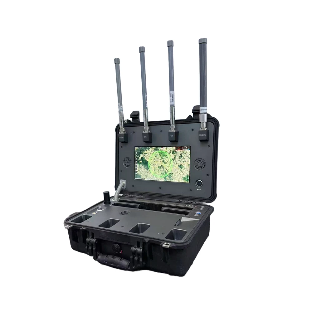 Détecteur 5KM longue distance 900-5.8Ghz pleine bande 360 °   Système de détection portable complet de personnalisation de l'espace aérien