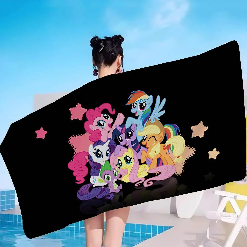 Cartoon L-Little Cute P-Pony Bath Towel Microfiber Soft Water Absorbing Breathable For Girl Kids Decorative Cartoon Beach Towel