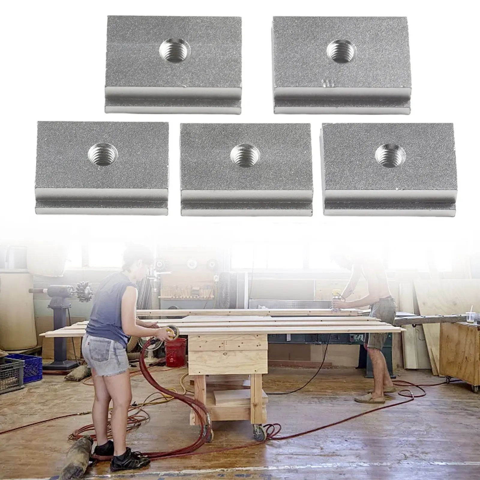 

T Slot Nut Woodworking Tool Fastener Practical Woodworking Tool Accessory 5PCS Aluminum Alloy T Track Nuts (M6/M8)