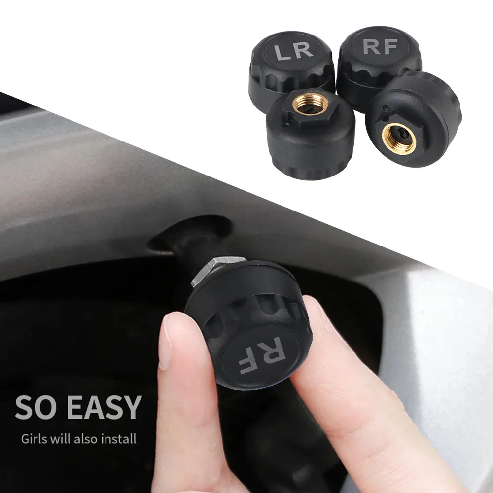 Car TPMS Auto Security Alarm Sensors Cigarette Lighter Wireless Universal TPMS USB Digital TPMS Tire Pressure Alarm System
