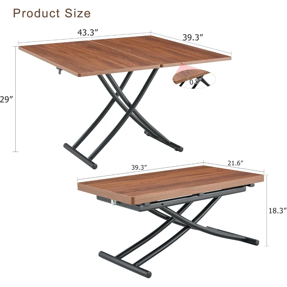 4人用の調節可能な折りたたみ式ダイニングテーブル、狭いスペース用の折りたたみ式テーブル、食べるために持ち上げることができるコーヒーテーブル、傷つきにくい