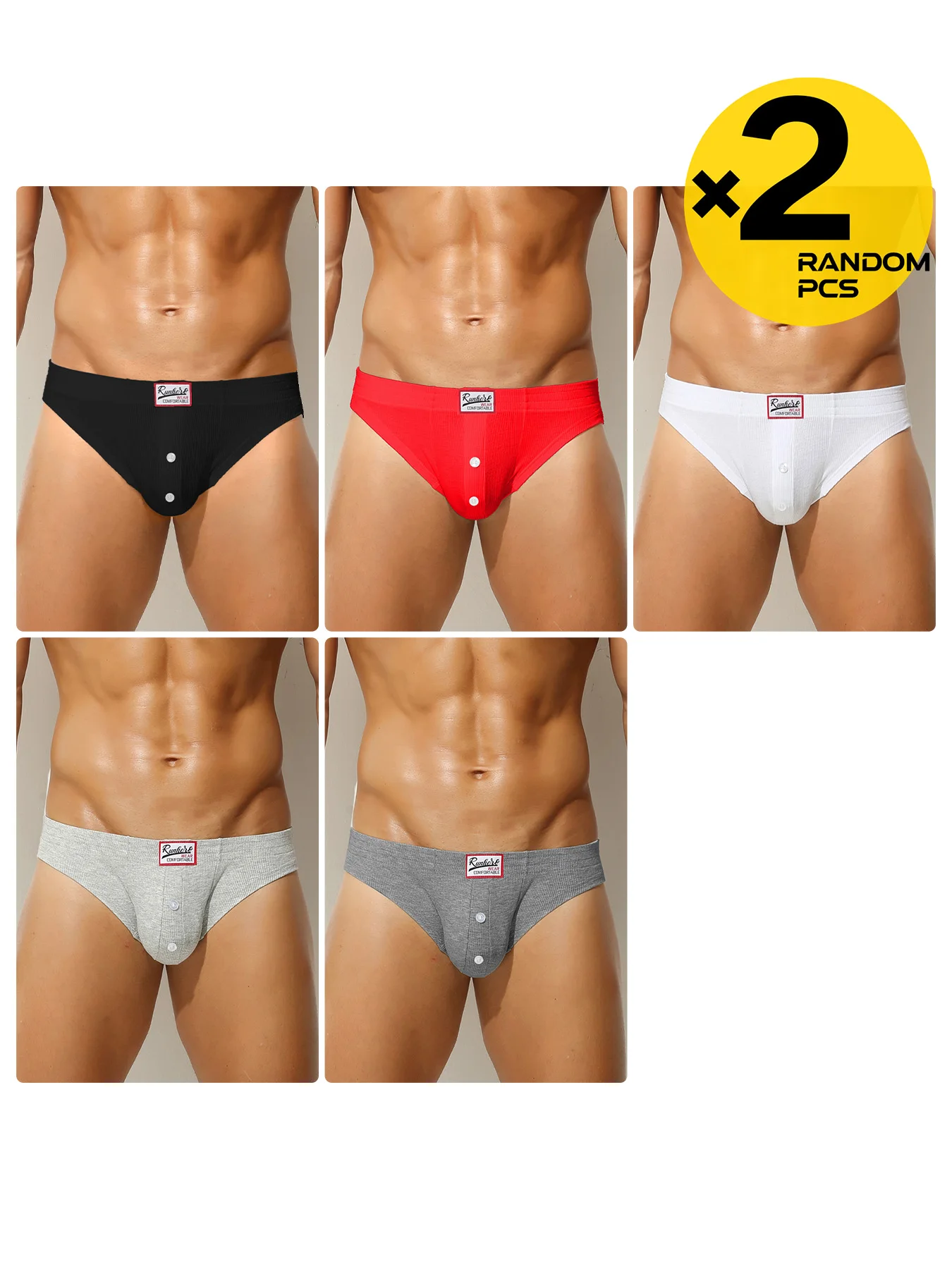 2025 New Mens Underwear Briefs Comfortable Fashion Men Underpants U Convex Pouch Panties Briefs for Man Randomly 2/3/4PCS