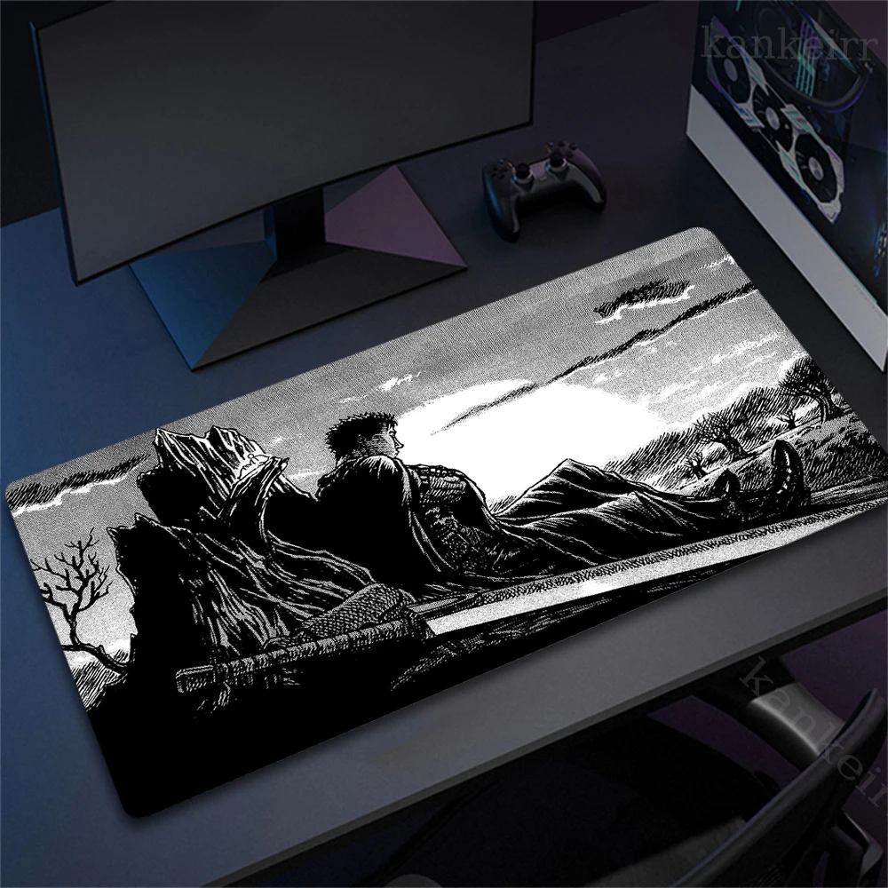 Anime Guts Sword In Berserk Mousepad Desk Mat Gaming Accessories Prime Gaming XXL Keyboard Pad Stitched Pad Desk Pads 50x100cm