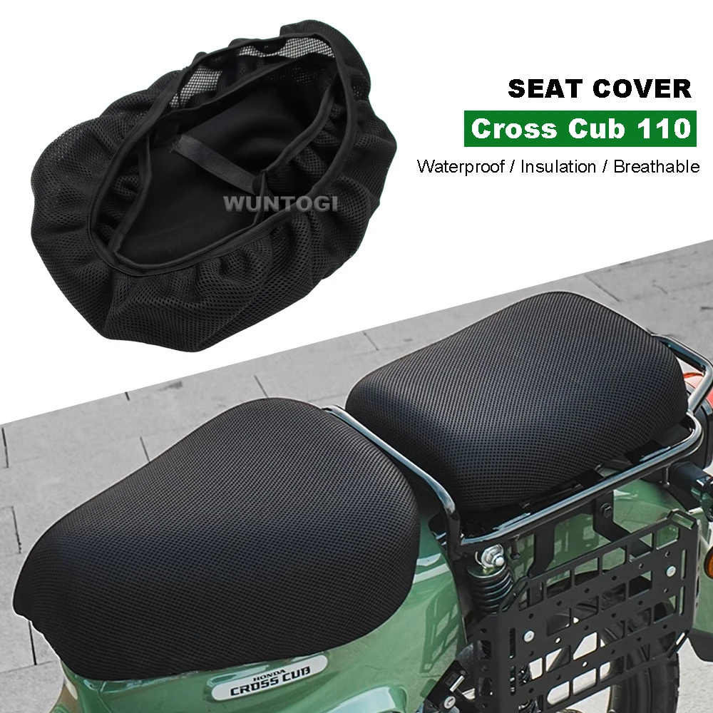 

CC110 Accessories Seat Cover For Honda Cross Cub 110 Airflow Seat Protect Cushion 3D Seat Anti-Slip Mesh Fabric Seat Cover