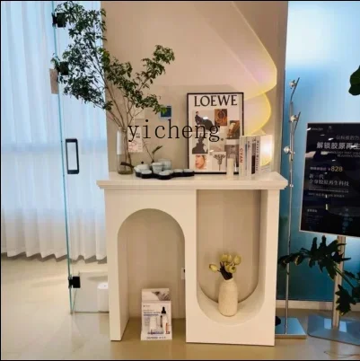 ZK double-arc entrance table, extremely narrow against the wall, living room entry decoration entrance cabinet, entrance table