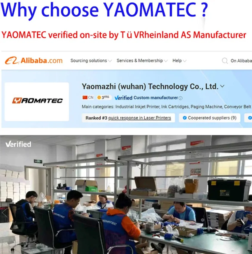 Yaomatec tube printer printing QR Bar code number logo expiry date label mask hand jet handheld thermal inkjet TIJ printer