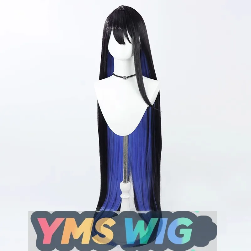 [YMS WIG] Blue File Seven Gods Rin Cos Wig Extended Two-Color Long Straight Hair Simulation Scalp
