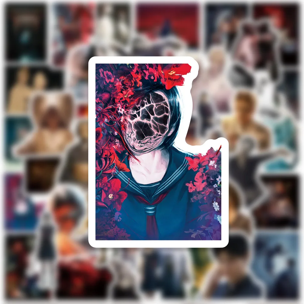 50 قطعة موضوع لعبة الرعب الجديدة سايلنت هيل F Deepwater الديك كوب ماء دفتر حساب ملصق عيد الميلاد مهرجان هدية #3