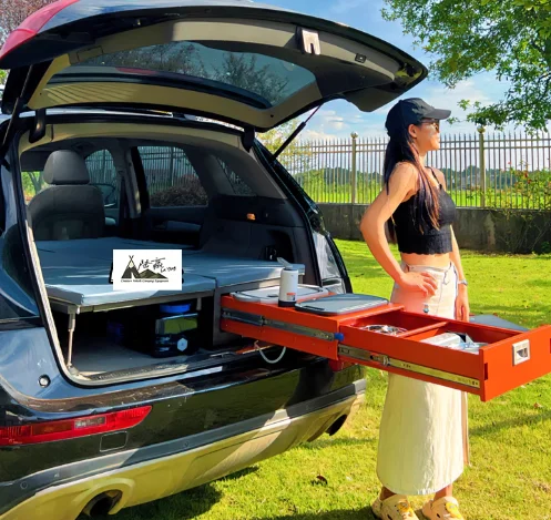 SUV bed car car outdoor dual-purpose mobile kitchen trunk self-driving solid wood bed board