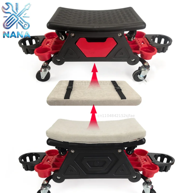 Car Multi-Function Chair Mechanic For Wax Polishing Projects Car Creeper Stool Chair Mobile Creeper Seat Car Wash Supplies