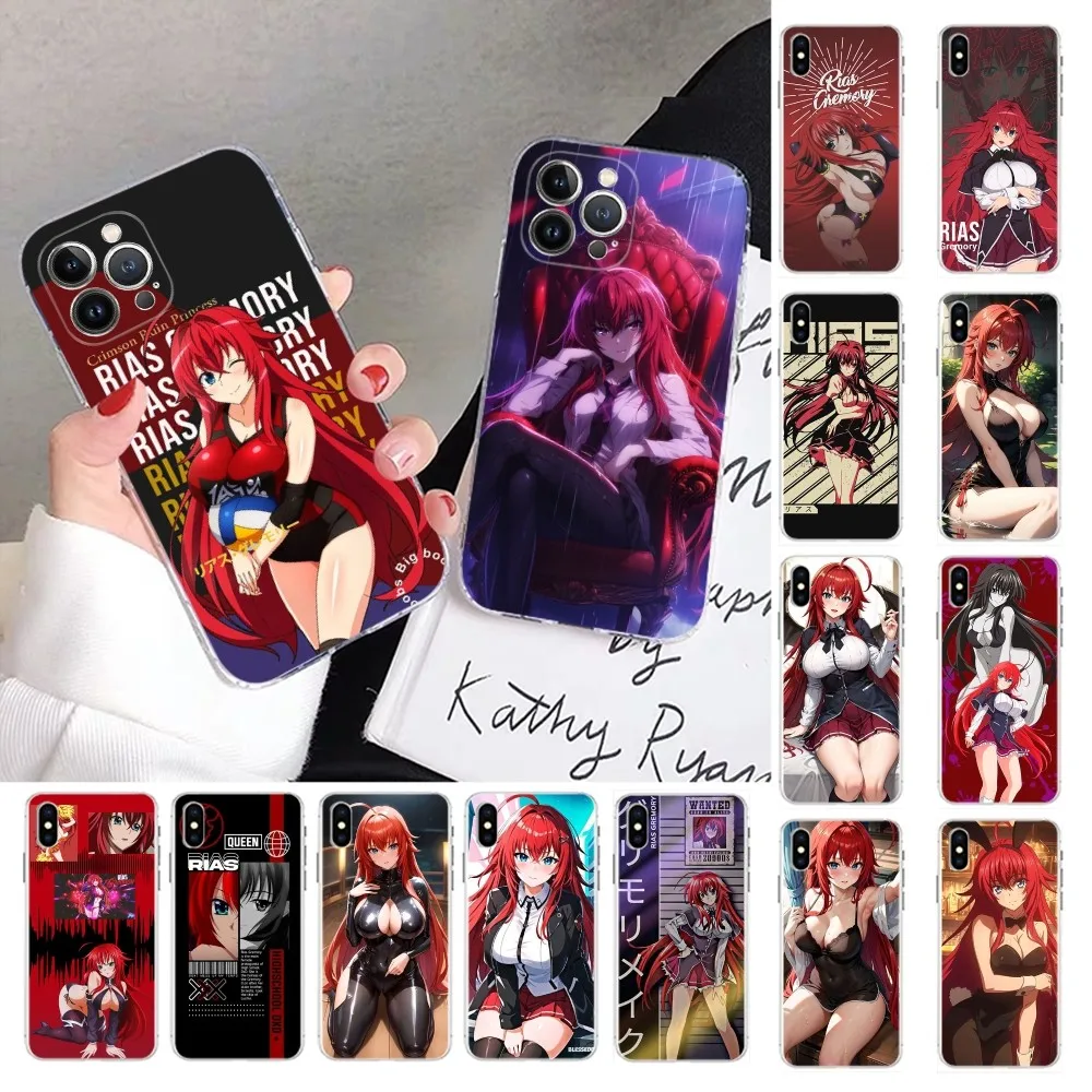 Rias Gremory Phone Case for iPhone 15 8 7 6 6S Plus X SE 2020 XR XS 14 11 12 13 Mini Pro Max Mobile Case