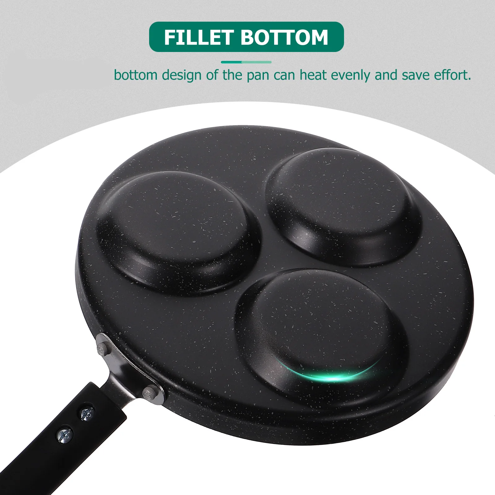 

Non Stick Frying Pan 3-Cup Egg Cooking Skillet Multi-Hole Plate Breakfast Cooker Kitchen Accessory Smooth Edge Wear Resistant