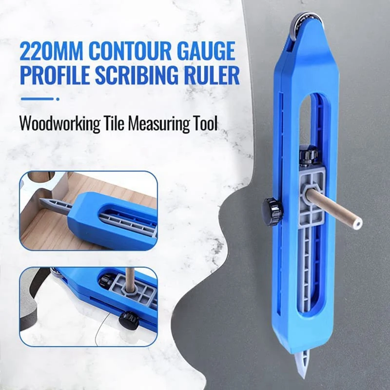 2Pcs Profile Scribing Ruler - Contour Gauge Scribe Tool, Contour Gauge With Lock Adjustable, Woodworking Measuring Gauge