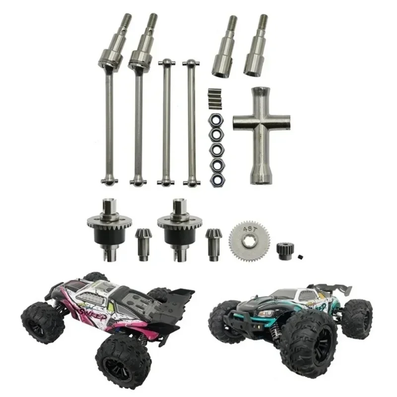 โลหะ Differential และชุดเพลาขับสําหรับ SCY 16101 16102 16103 16201 Pro 1/16 Brushless RC รถอะไหล่อัพเกรด