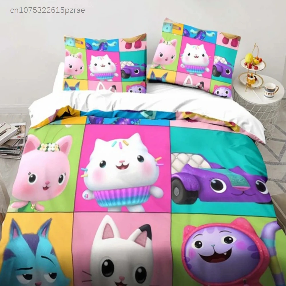 Gabby's Dollhouse Kawaii Bedding Set For Bedroom Soft Modern Bedspreads Comefortable Kids Duvet Cover Quilt Cover And Pillowcase