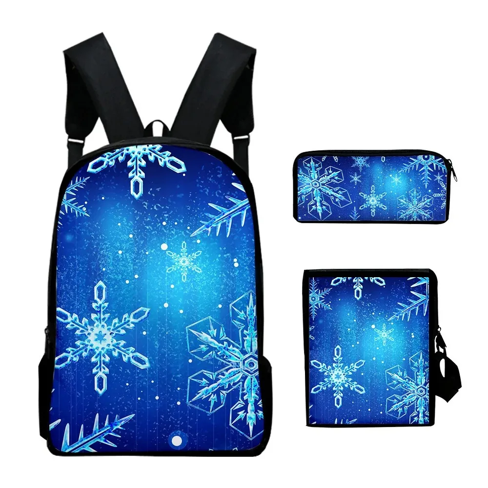 3D Print Merry Christmas Pupil School Bags, mochila para laptop, mochila, Inclinado Bolsa de Ombro, Lápis Case, Harajuku,