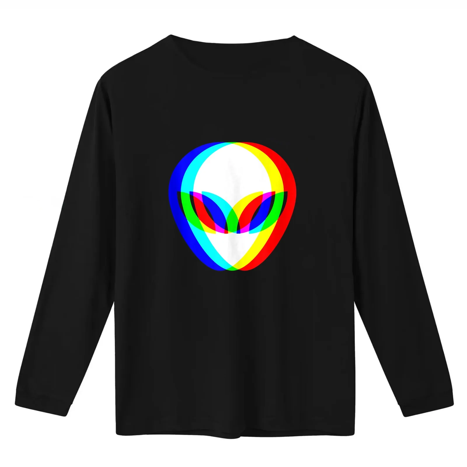 Alien Head Trippy Vaporwave Techno Rave EDM Music Festival T-Shirt Summer Casual Cotton Tee Unisex Men Women