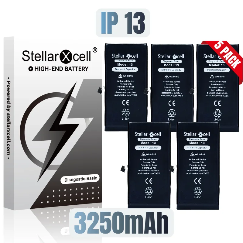 

5PCS StellarXcell Diagnostic Basic Battery For Iphone 12 13 14 15 Plus Pro Max Mini Run diagnose Show genuine part