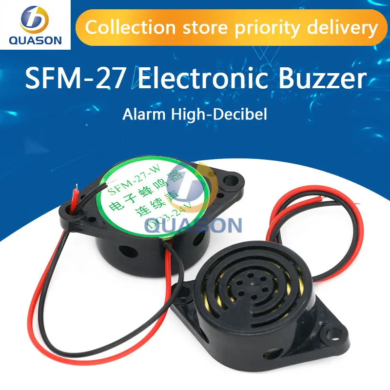 DC 3-24V High-decibel Alarm 2 Wire Industrial Electronic Alarm Continuous Sound Speaker Buzzer SFM-27