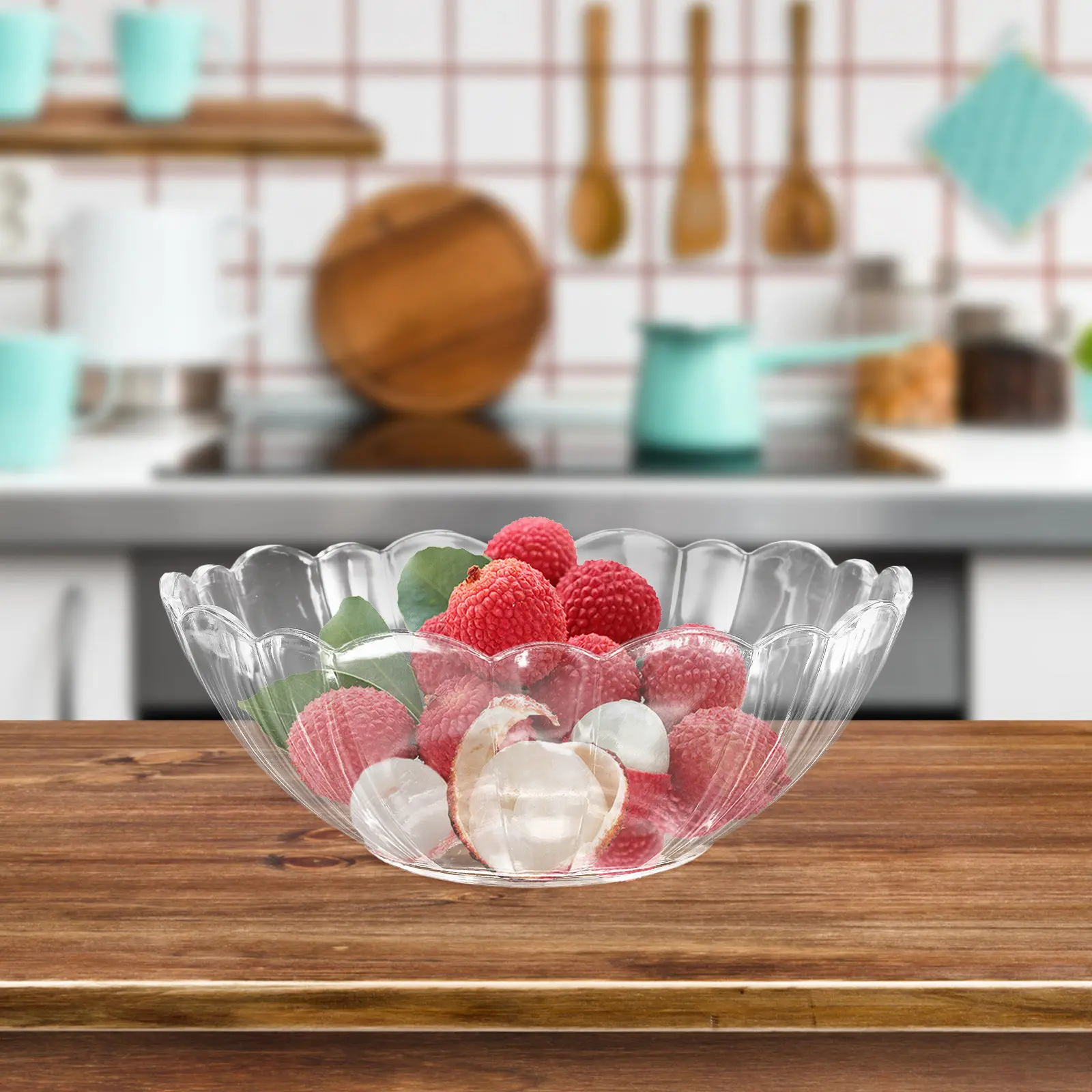 

1 шт. Прозрачная чаша для риса и фруктов в форме лотоса, гладкий дизайн, полезна для дома, ресторана, вечеринки, фуршета, десертов