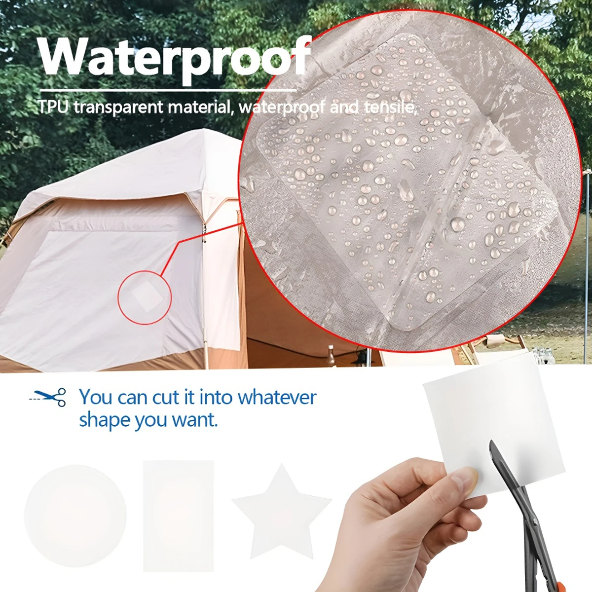 TPU ซ่อม Air Leakage เทปโปร่งใสซ่อม Patch Inflatable ผลิตภัณฑ์ซ่อม Patch Inflatable ว่ายน้ําวงกลมเทปซ่อม