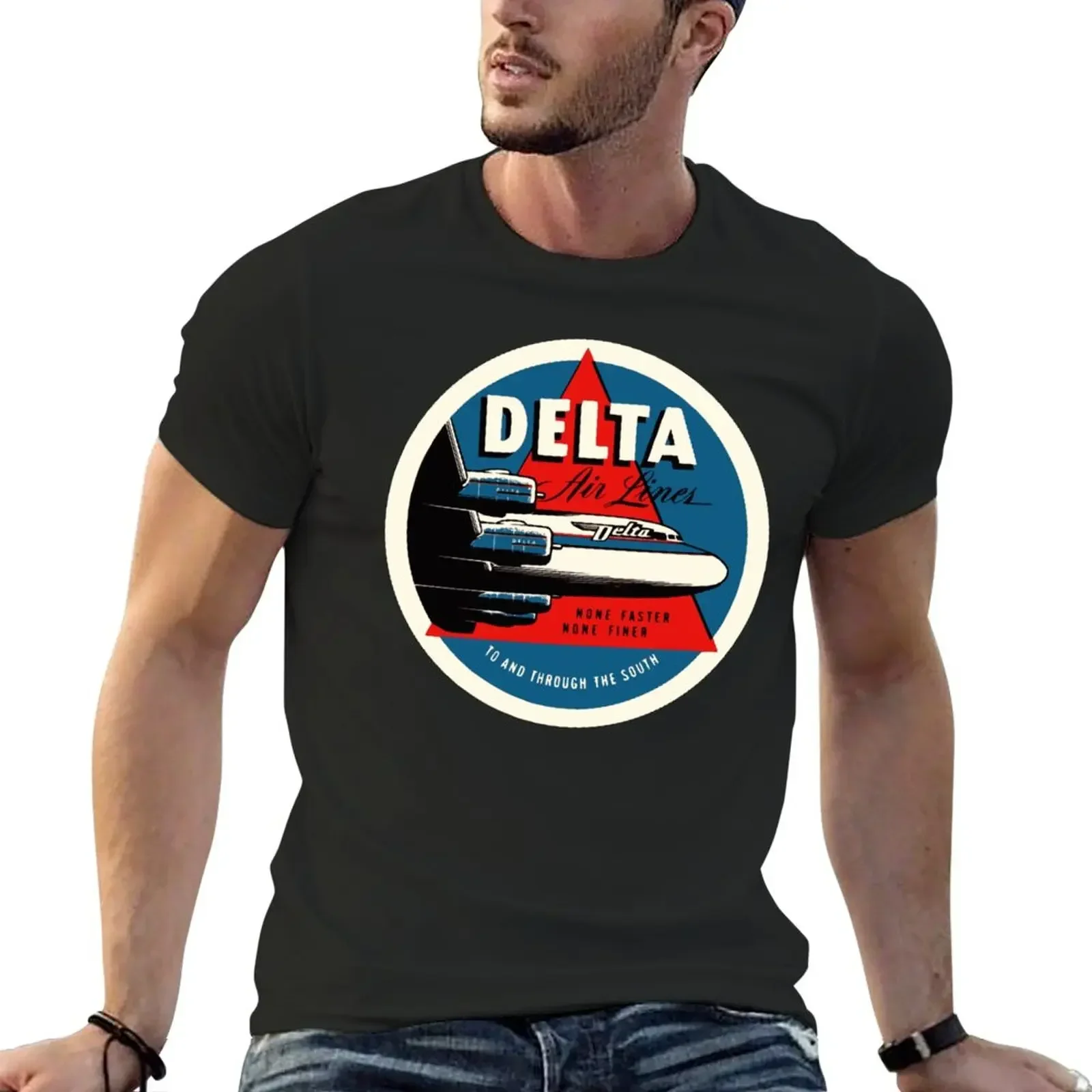 Delta Airlines T-Shirt Short sleeve tee vintage clothes blacks clothes for men