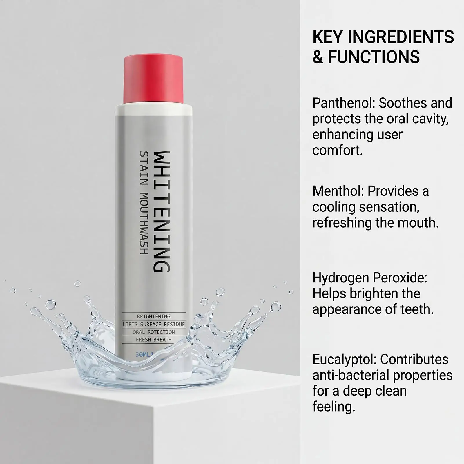Collutorio Sbiancante da 30ml, - Teeth Whitening And Stain Removal recensione e prezzo