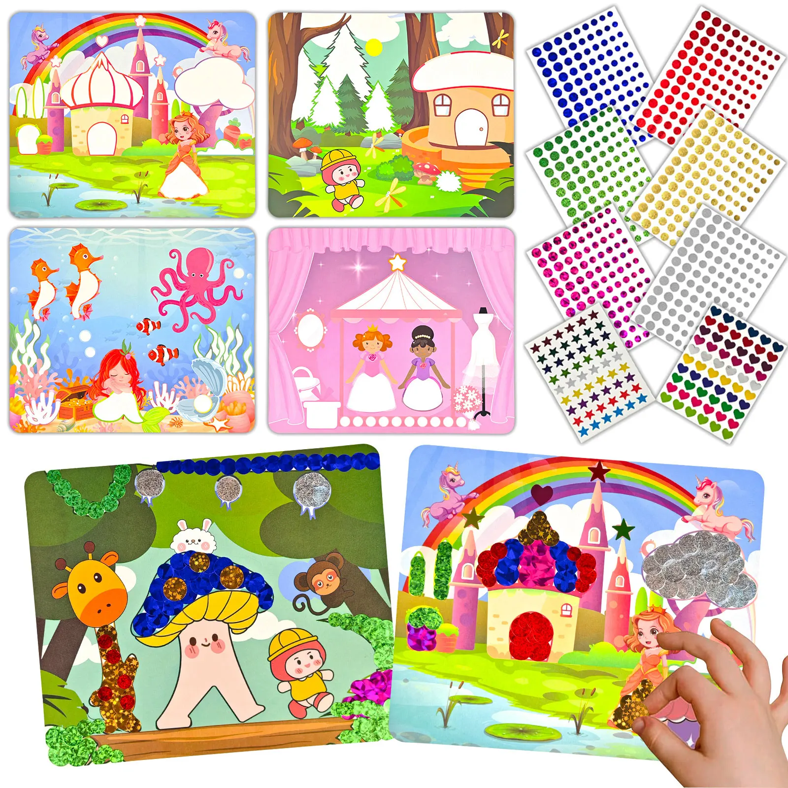 

Набор в горошек для детей, наклейка без беспорядка для малышей 3-7 лет, наборы для рукоделия, творческая деятельность, игрушка для путешествий, подарки на день рождения для мальчиков