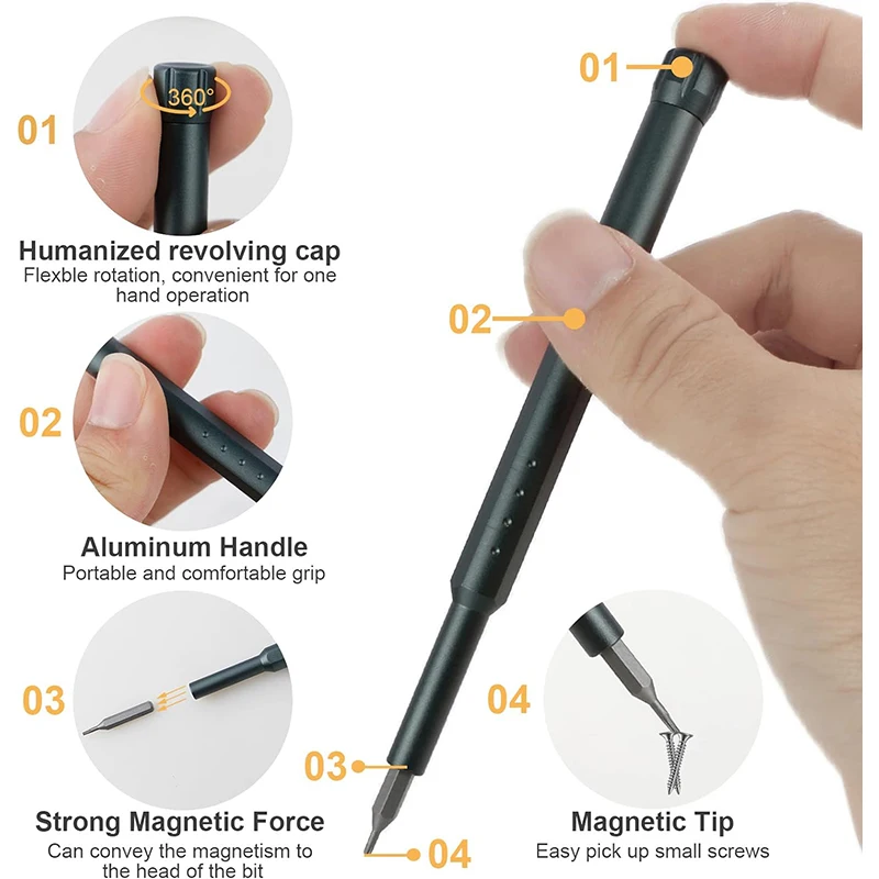45 in 1 Precision Screwdriver Set Phillips Torx Magnetic Mini Screwdriver Bits Repair Tool Kit for iPhone Glasses Watch Laptop