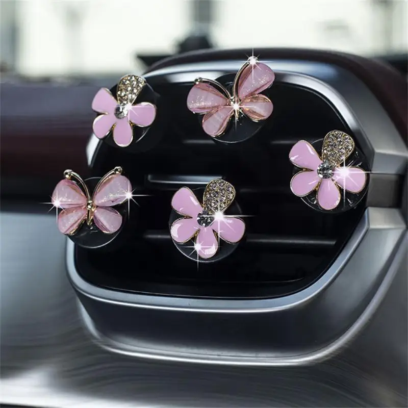 Car Air Outlet Fragrance Clip Butterfly Air Conditioning Mouth Shape Long-lasting Aromatherapy Essential Oil Fresh Tablets Clip