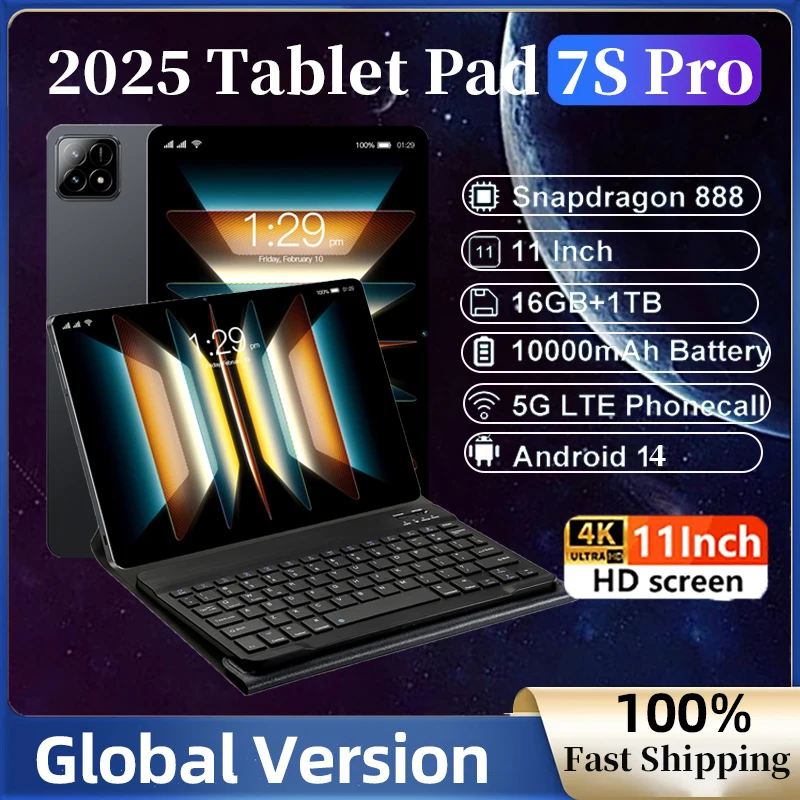 2025 New Global Version Xioami Pad 7s Pro Tablet 11inch HD 4K Android 14 16GB+1TB 20000mAh 5G Dual SIM WiFi GPS Tablet PC Tab