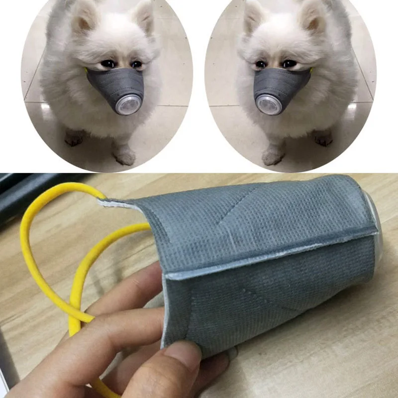 3 Pcs Dog Breathing Mask Anti Smog Pet Face Mask Dog Supply Prevent Germs Bacteria Automobile Exhaust Adjustable Air Gas Hole