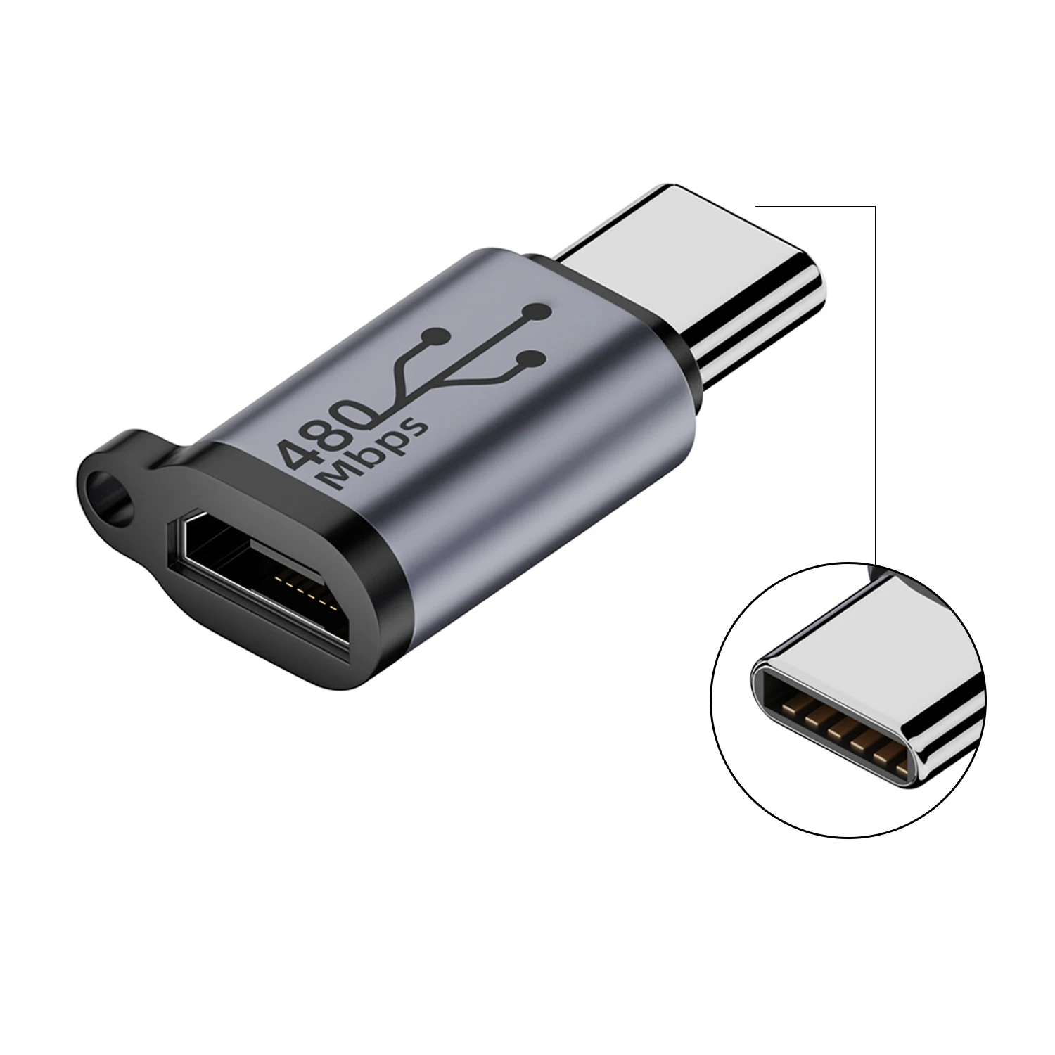 USB 2.0 Adapter for Type C/Micro/8Pin/Mini USB 480Mbps Data Transfer Charging Converter 12W 5V 2.4A Adapter for Phone Tablet