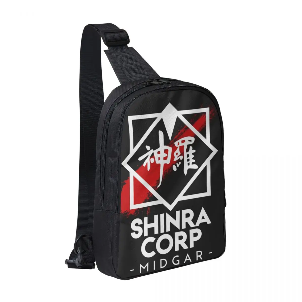 

Final Fantasy Shinra Corp Midgar Chest Bag Men Sling Crossbody Backpack Chest Bag Travel Hiking Daypack Shoulder Bag