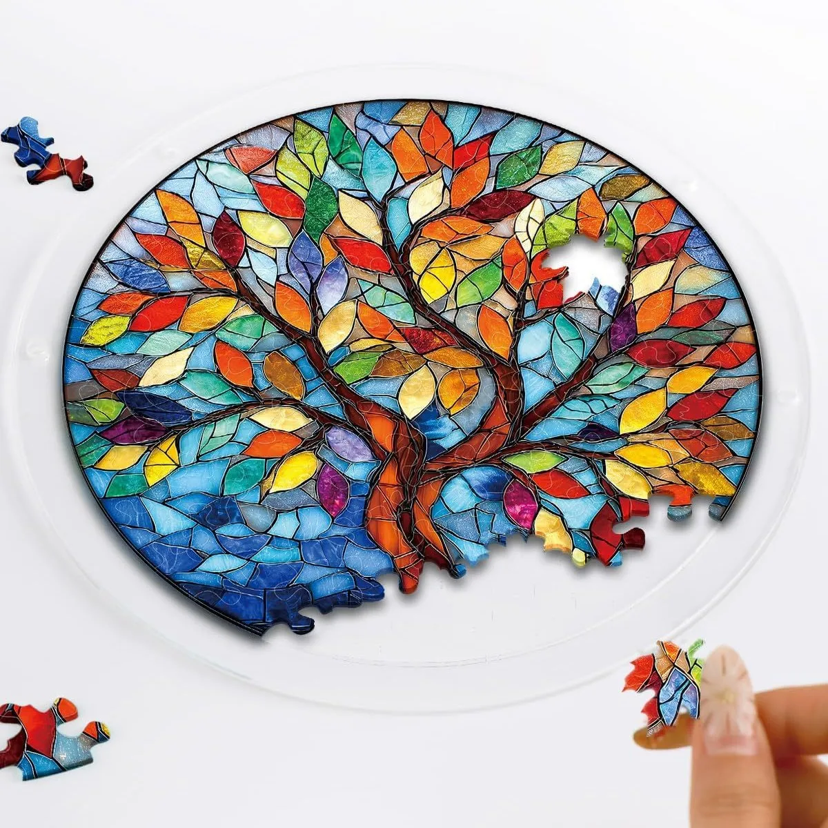 Acrylic Puzzle Suncatcher, Colorful Sun Catchers Suncatcher DIY Window Hanging Home Decor, Birthday Gift for Women Men Wife Mom - view 2