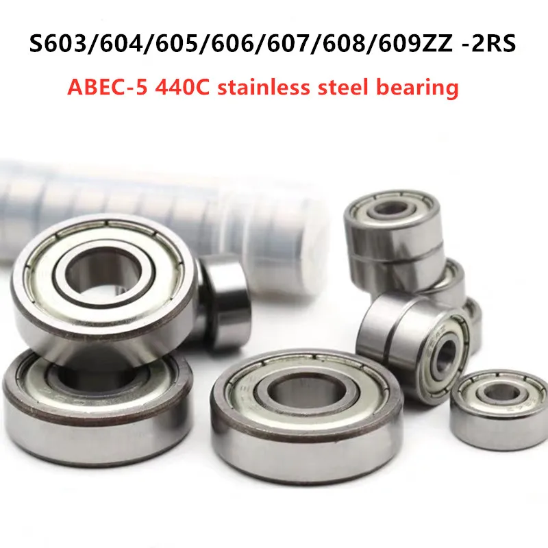 50pcs ABEC-5 440C stainless steel bearing S603 604 605 606 607 608 609 ZZ - 2RS deep groove ball bearings