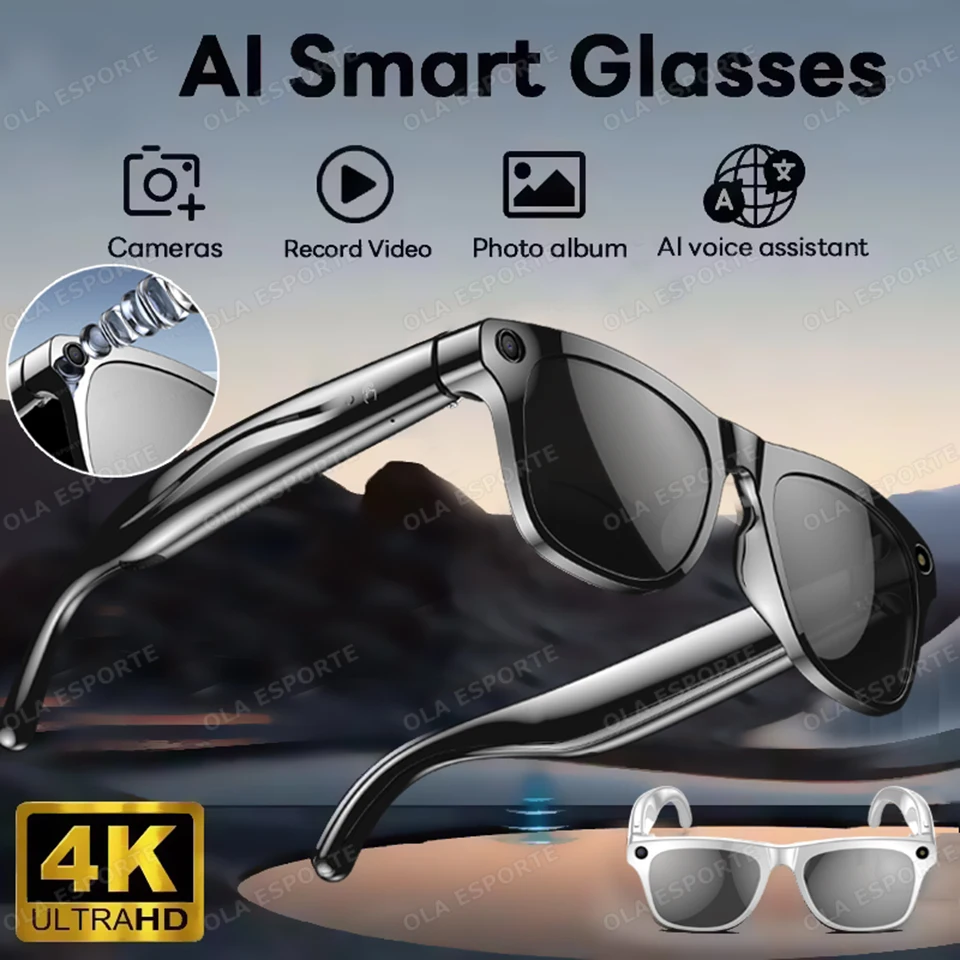 

Новые умные очки 4KHD AI, многофункциональная камера и фонарик, Bluetooth-вызов, голосовой помощник с искусственным интеллектом, музыкальный плеер, умный перевод