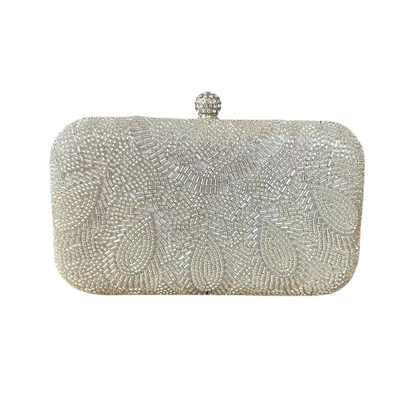 Luxury Evening Bags Beading Hard Clutch Bag for Women Prom Banquet Dress Matching Handbags Fashion Ladies Purses Bolso Mujer